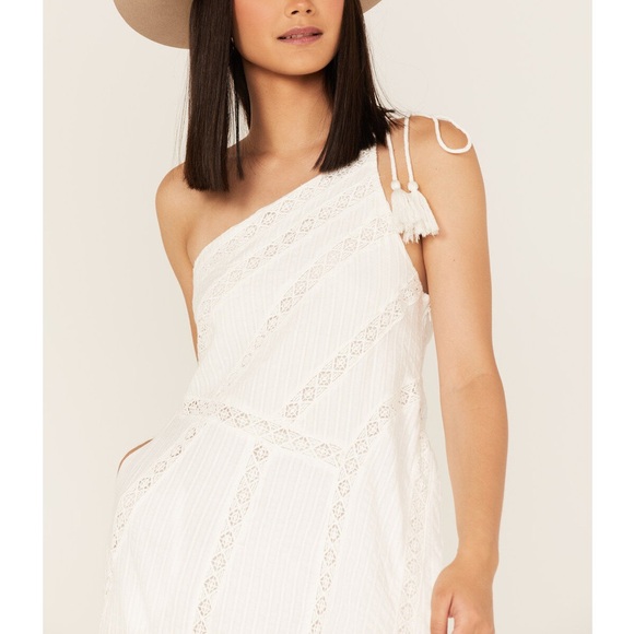 FREE PEOPLE BELLA ONE-SHOULDER MIDI DRESS in Ivory NWOT - Picture 2 of 13